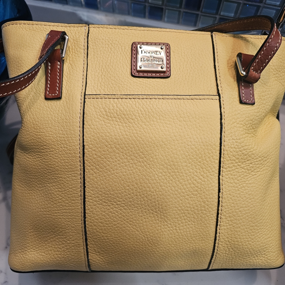 Dooney & Bourke Yellow Lexington Tote Leather Shoulder Bag